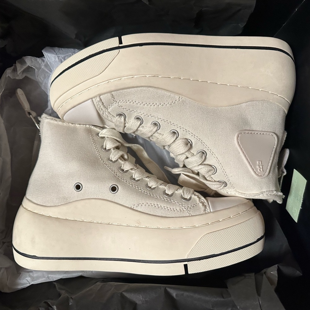 R13 Off-White High-Top Platform Sneakers - Picture 5 of 11